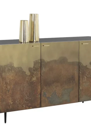 Affordable Auburn 60 X 18 inch Antique Brass / Black Sideboard
